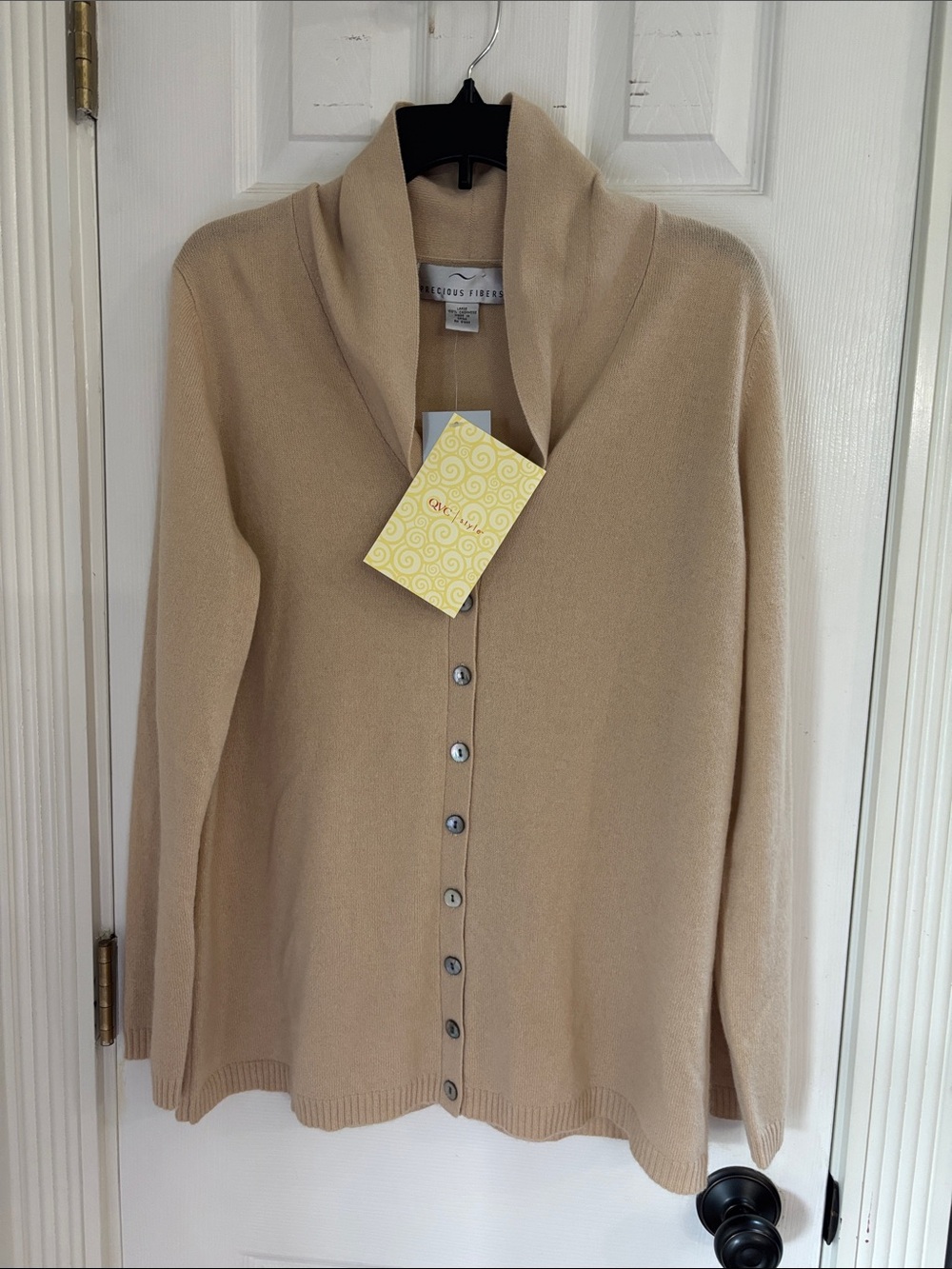 Shawl Collar Beige Cashmere Cardigan - Timeless Lightweight Layer